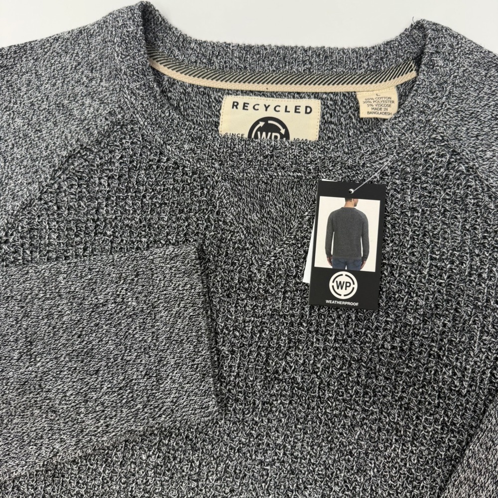 Weatherproof Mens Recycled‎ Cotton Blend Crewneck Sweater Large NEW